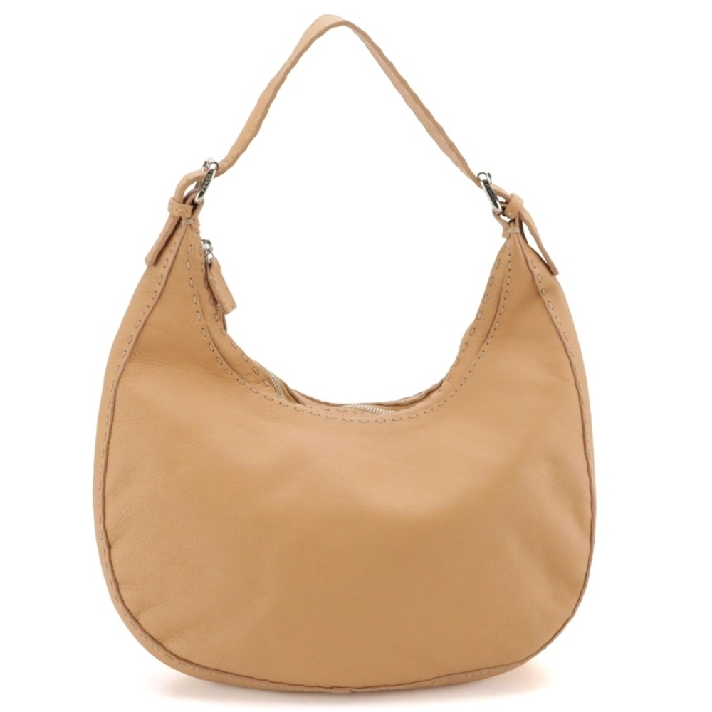 Fendi Beige Leather Hobo Bag